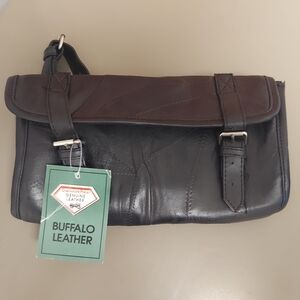 Diamond Plate 11" Black Buffalo Leather Tool Bag Motorcycle NWT